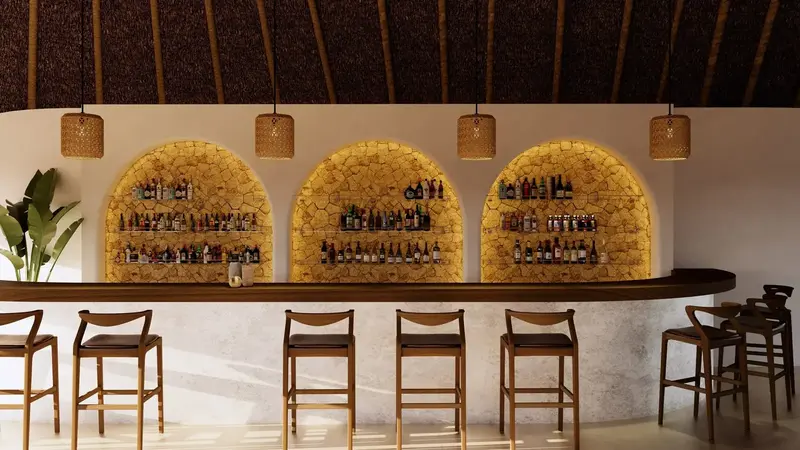 Invest — the Kabisu sunset bar with arched stone alcoves