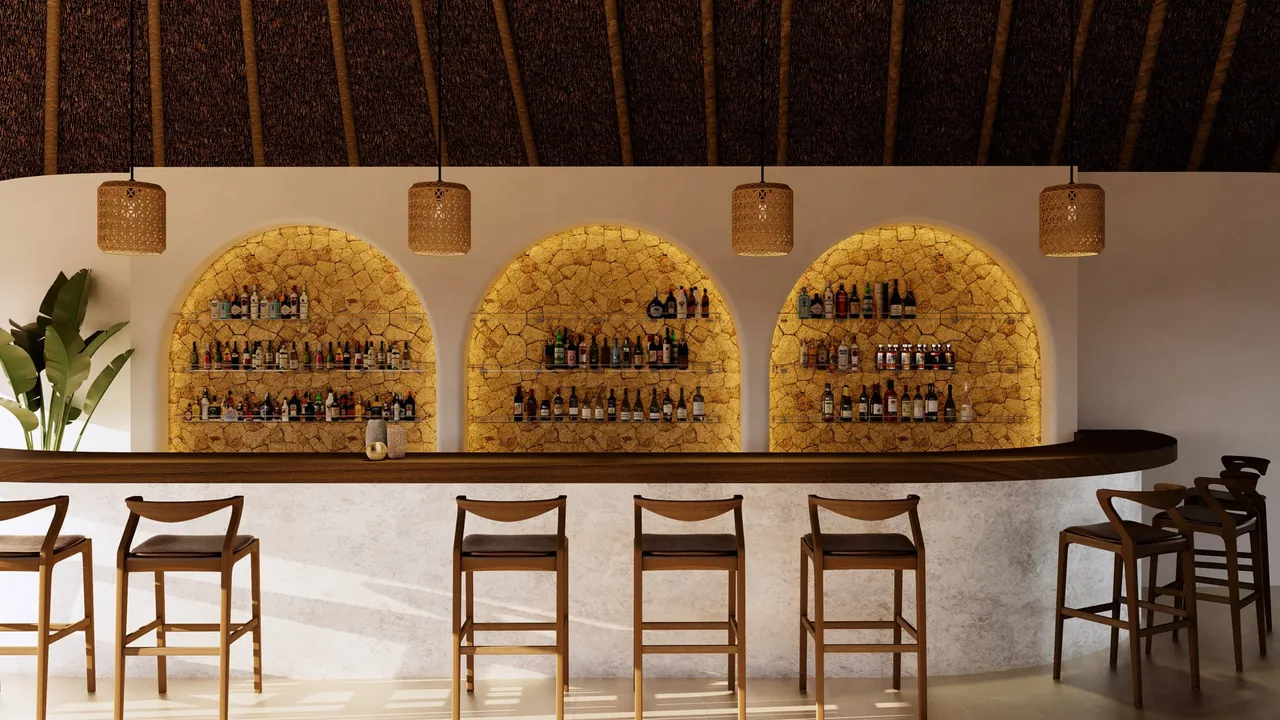 The Kabisu bar at sunset