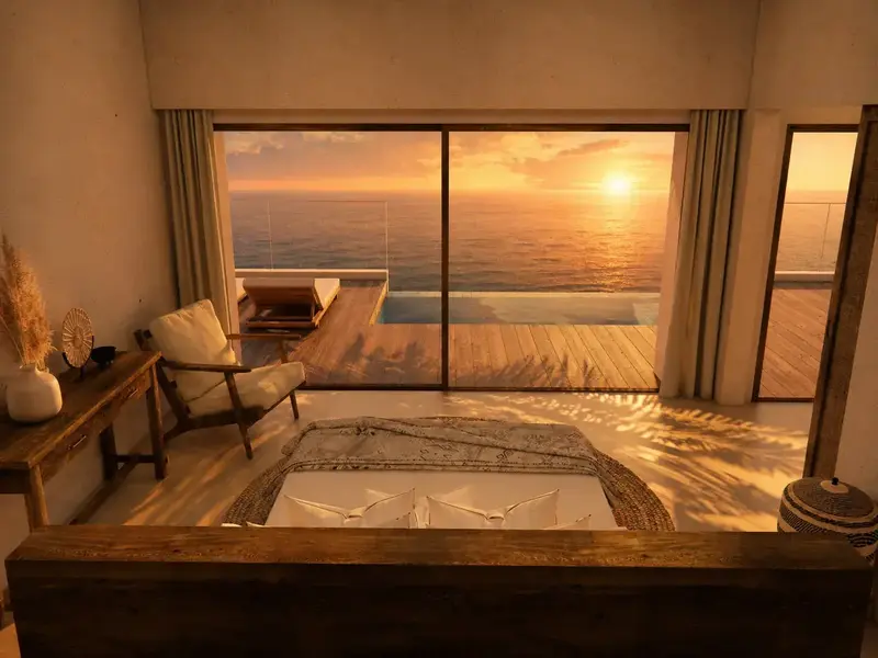 Kabisu villa at golden hour