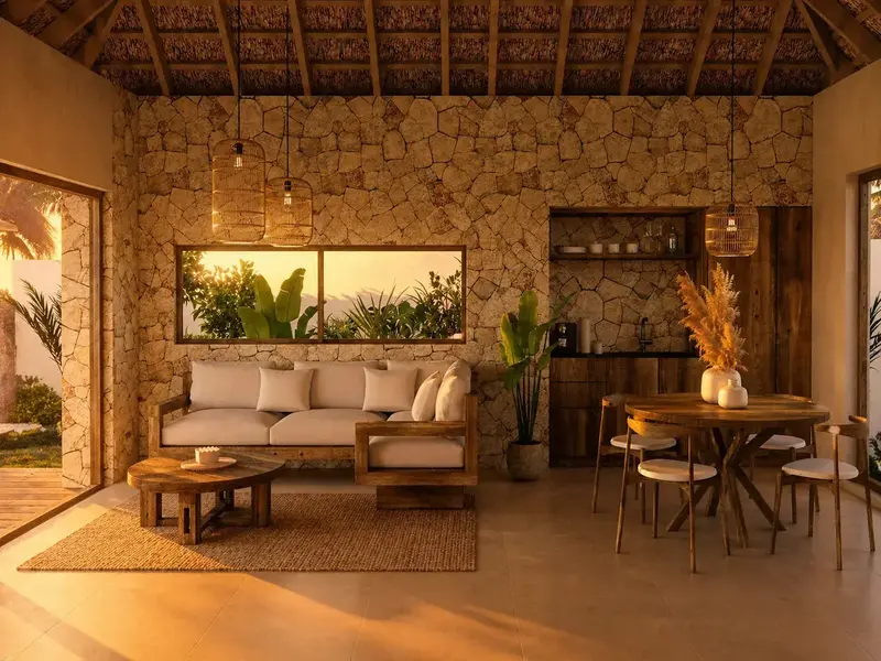 Kabisu villa at golden hour