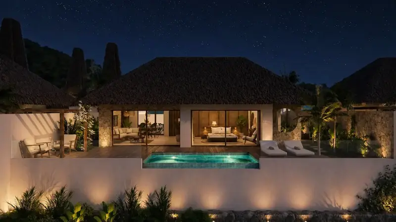 Kabisu villa at night