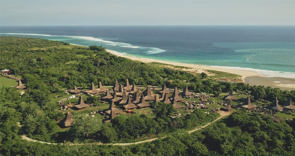 Aerial picture of a traditional village in Sumba, Indonesia